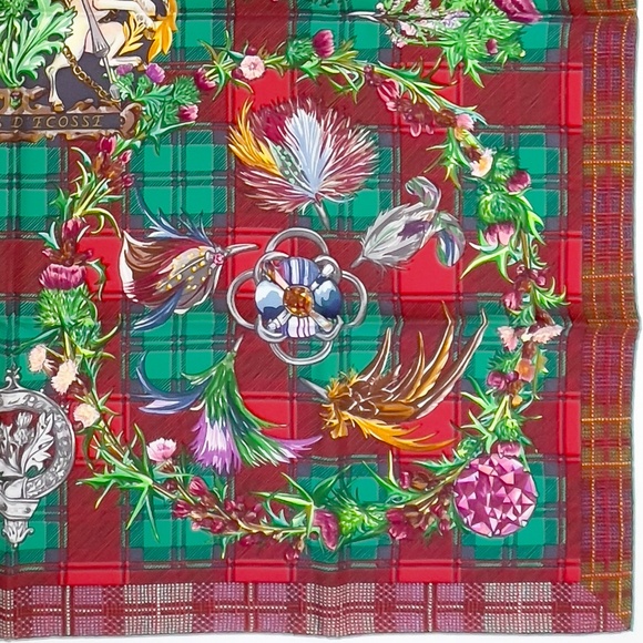 NWT Hermes Scarf "Fleurs d’Écosse" 1 - Picture 10 of 10